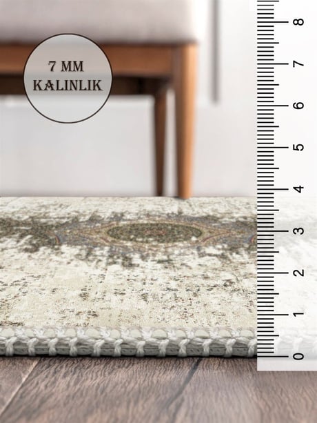 Erosion Elegance – Beige Distressed Medallion